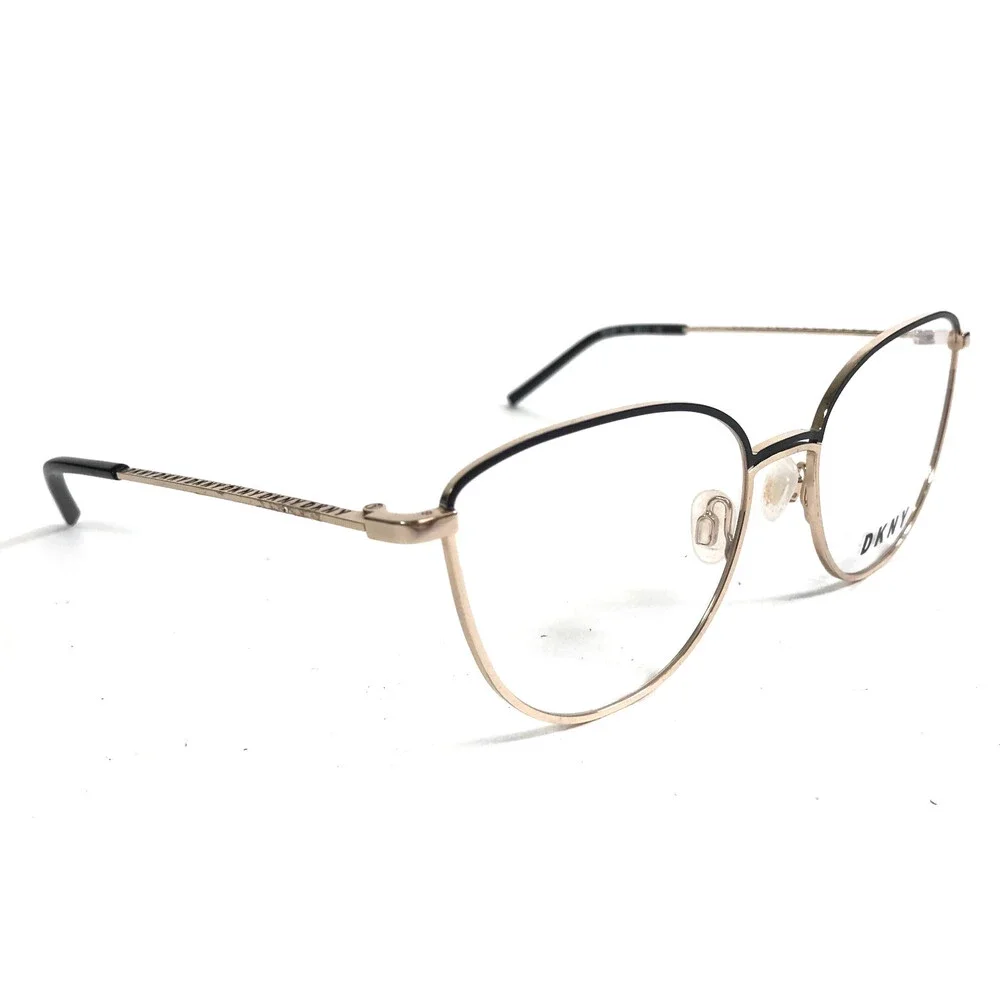 DKNY Eyeglasses Frames DK1027 001 Black Gold Cat Eye Wire Rim 53-17-135